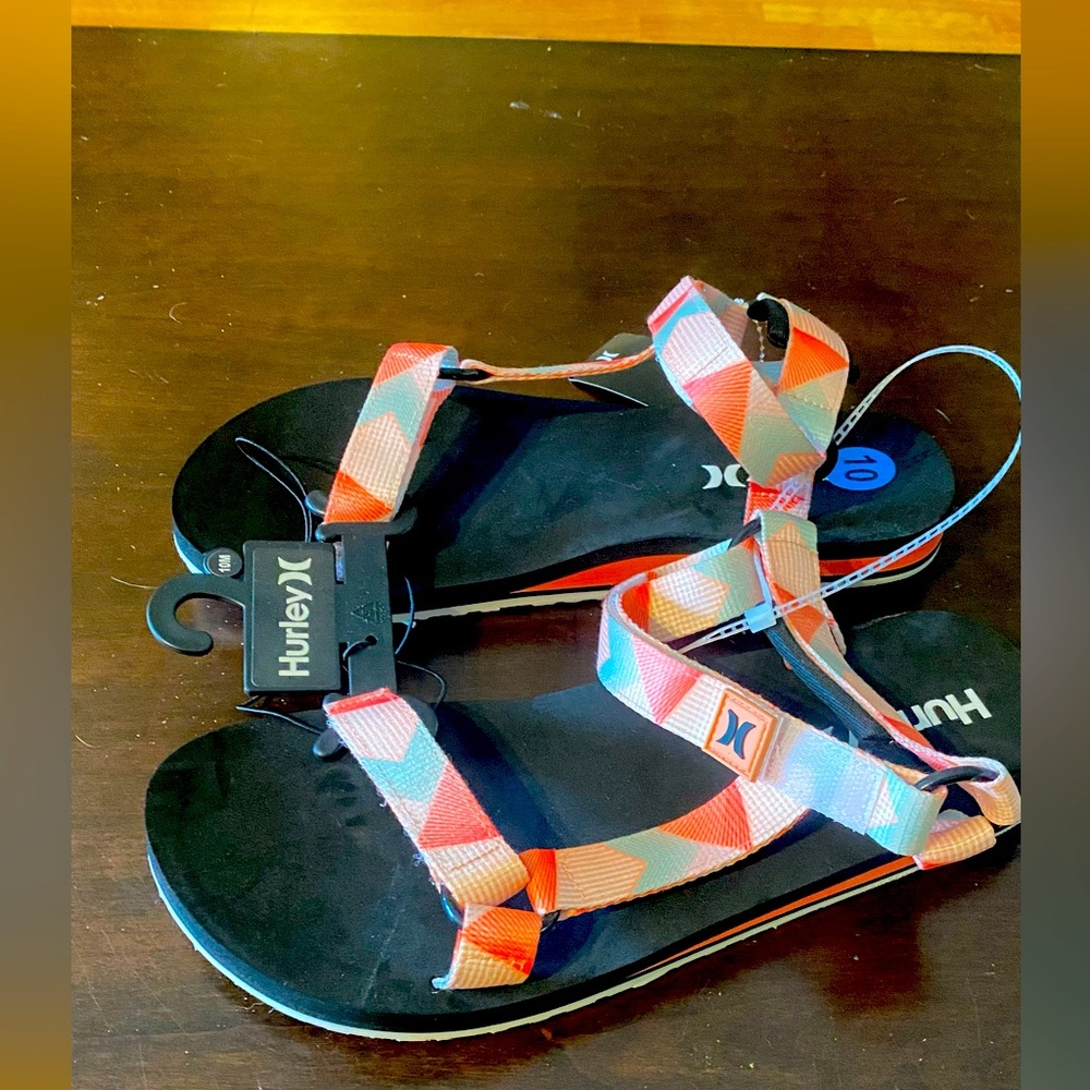 Hurley Red and Blue Sandals Sporty Design